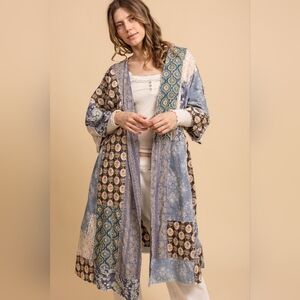 Blue Velvet Patchwork Kimono